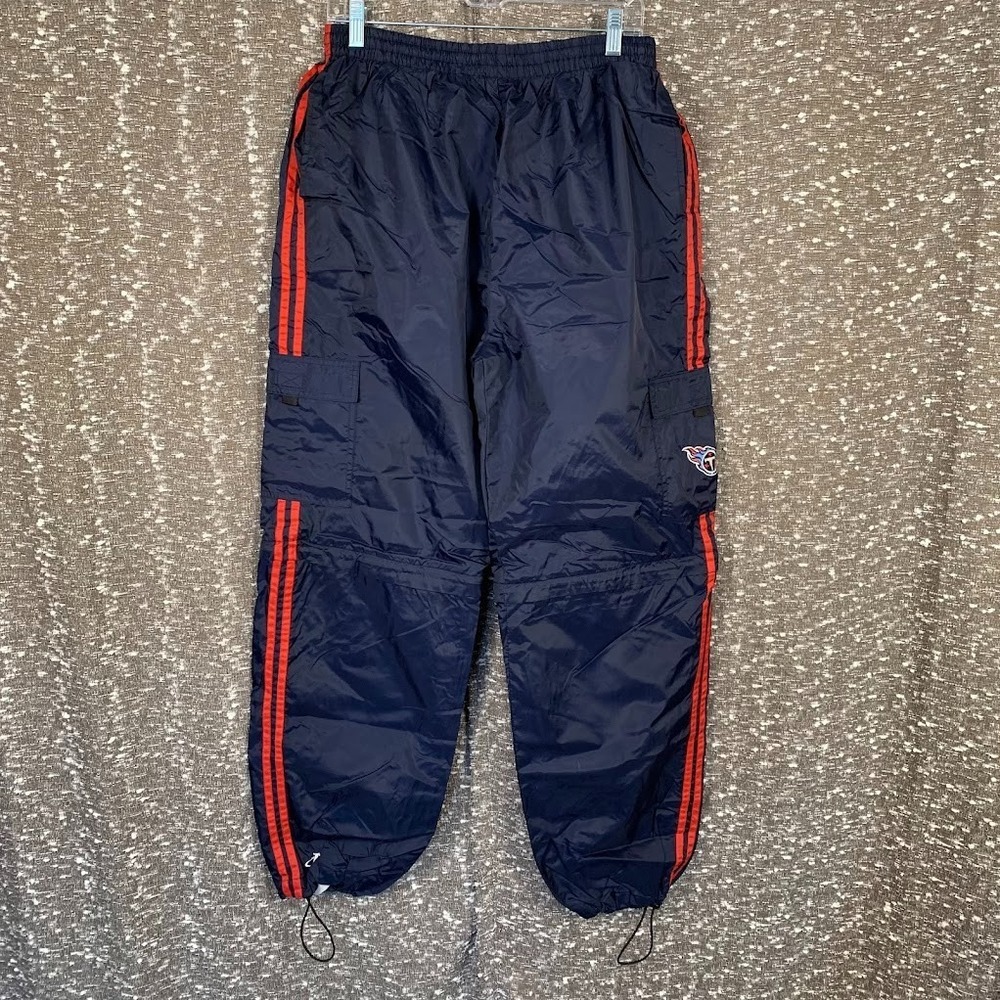Vtg Tennessee Titans Logo Athletic Nylon‎ Convertible Sweatpants/Shorts Men's XL